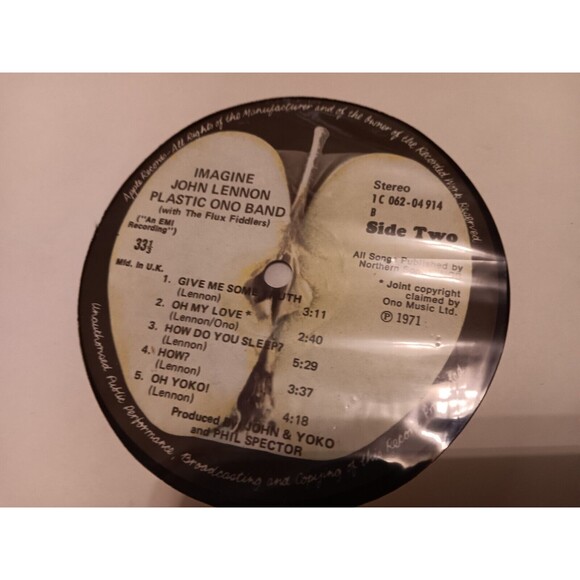 EUC John Lennon Imagine Original 1st Press 1971 Apple UK LP MINT BEATLES - Picture 5 of 16